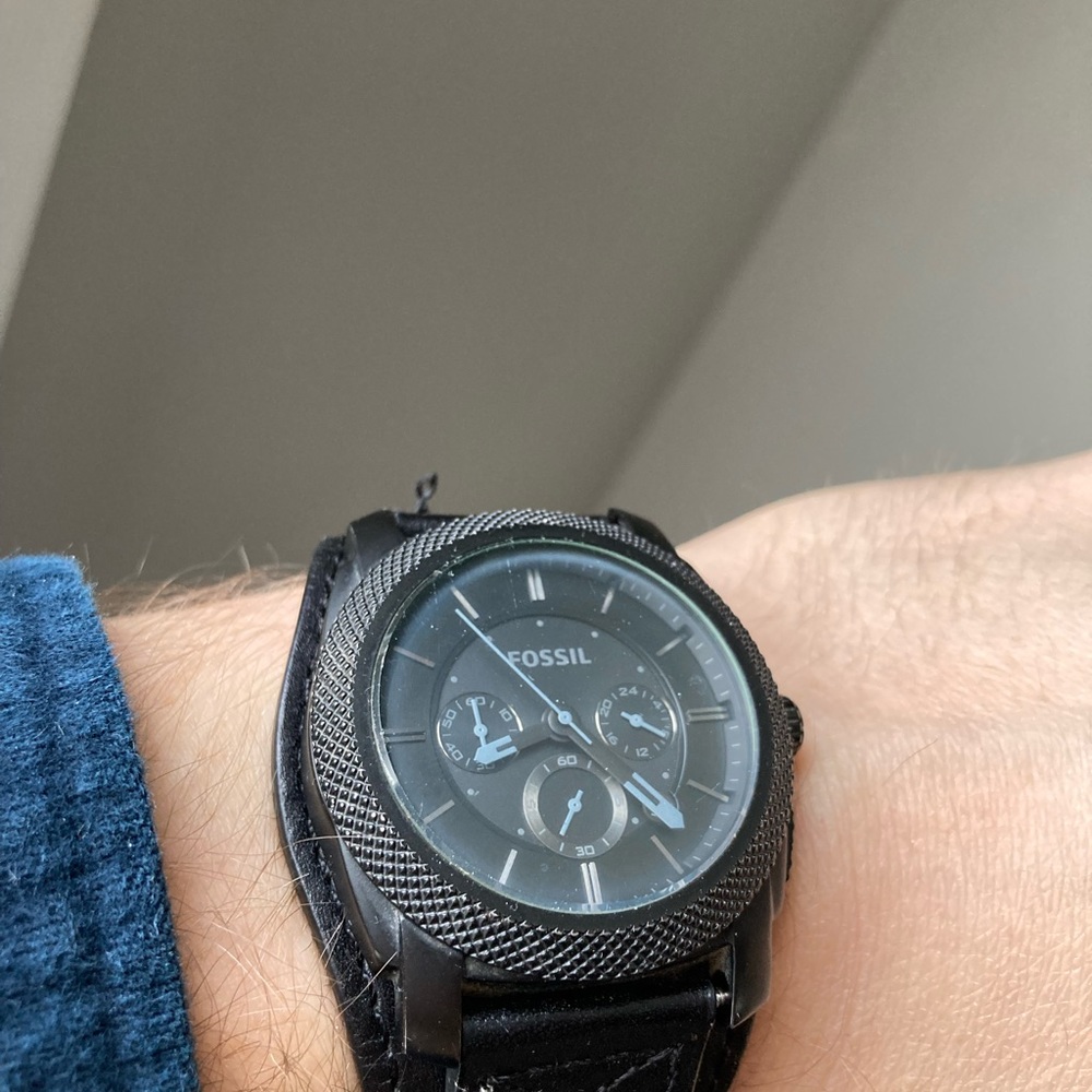 Machine Black Cuff Leather Men's Watch